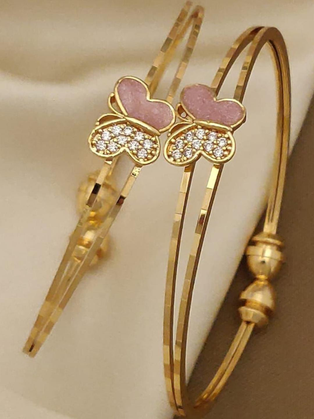 Jitaksh Women  2 Piece Micro Gold Plated Free Size Bangles