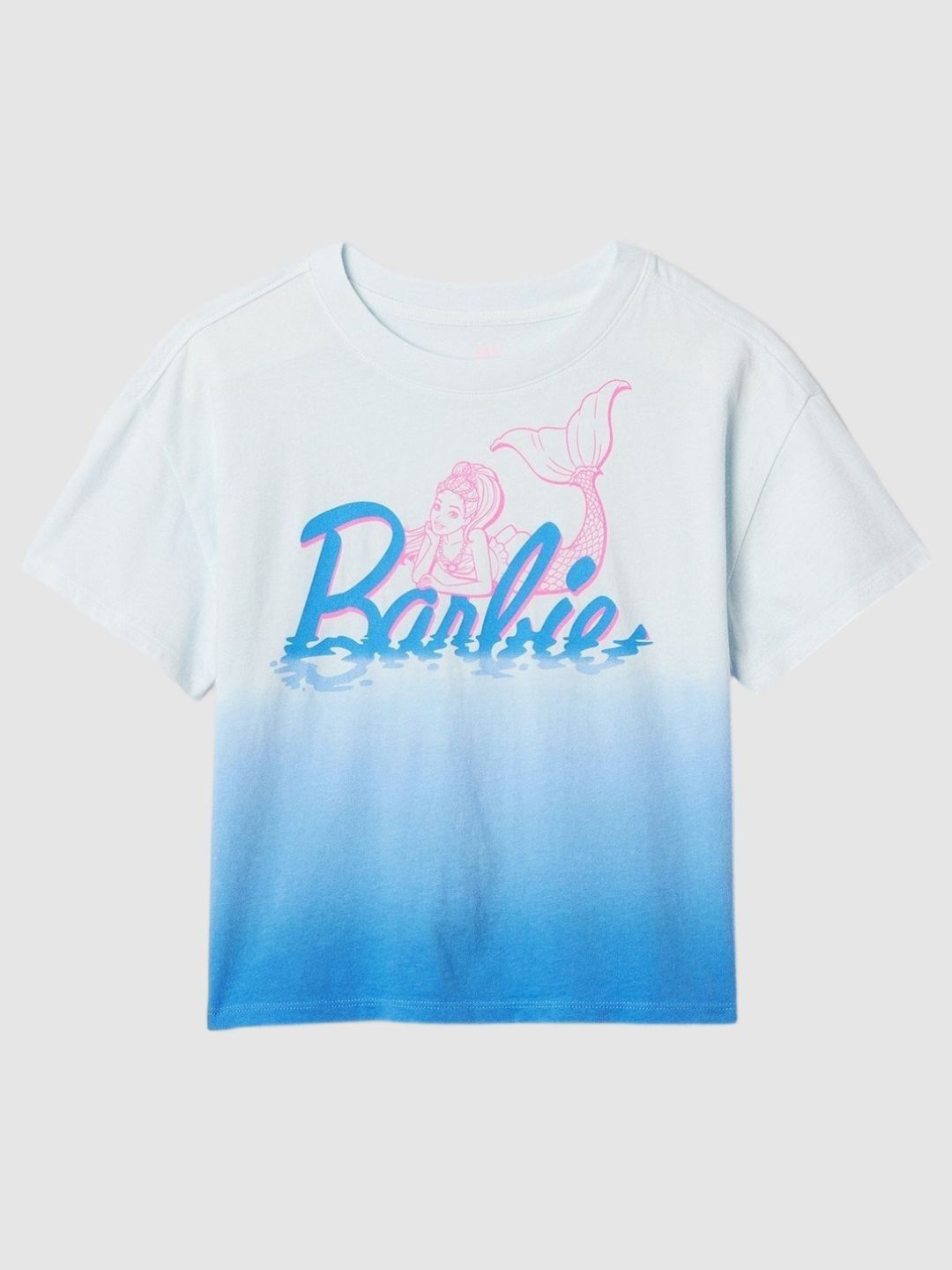 GAP Girls Barbie Graphic Printed Round Neck Cotton Relaxed Fit T-shirt