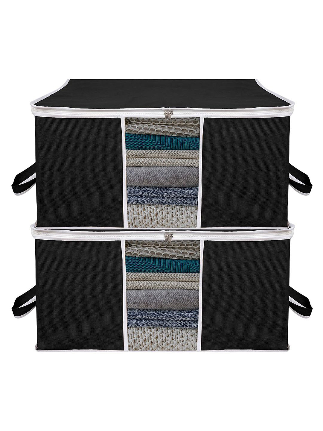 Kuber Industries Black 2 Pieces Regular Multi-Utility Organisers