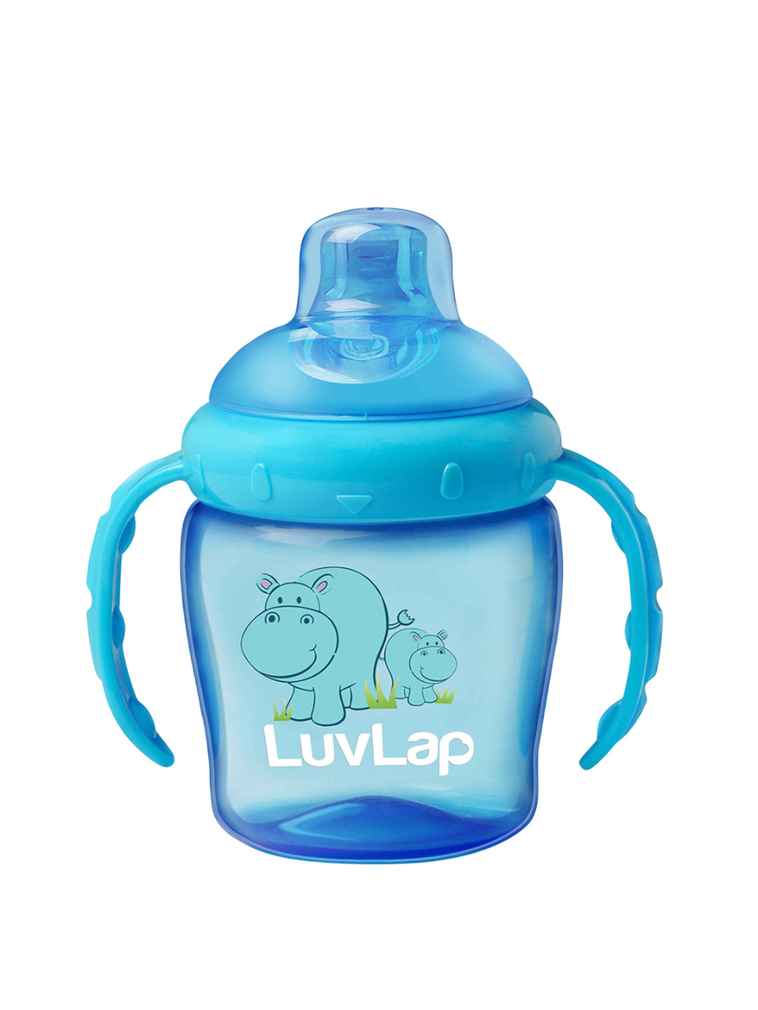 LuvLap Blue Hippo Anti-Spill Baby Sipper225ml
