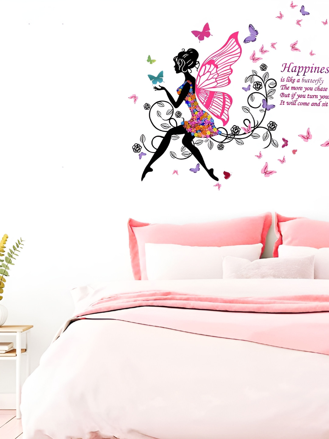Aura Black & Pink Self Adhesive Wall Sticker