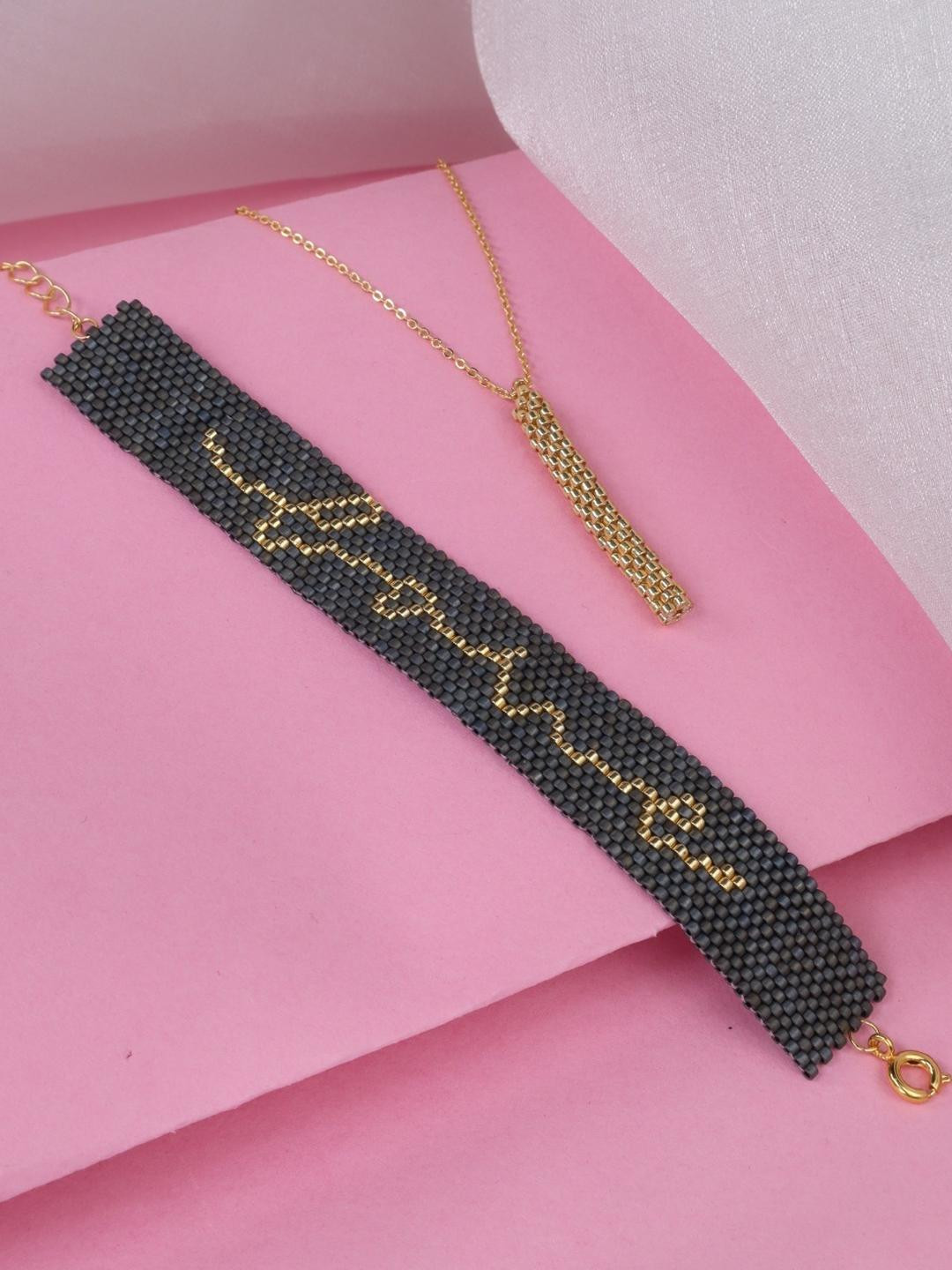 Love Inspired Combo Threads & Beads Necklace and Bracelet Jewellery Set