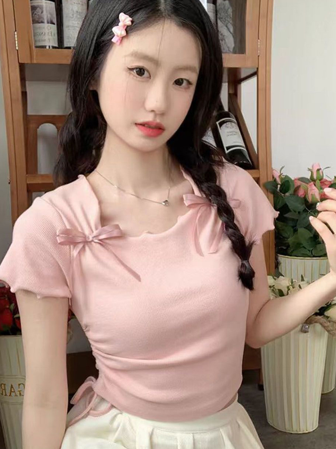 StyleCast Women Solid Top with bow