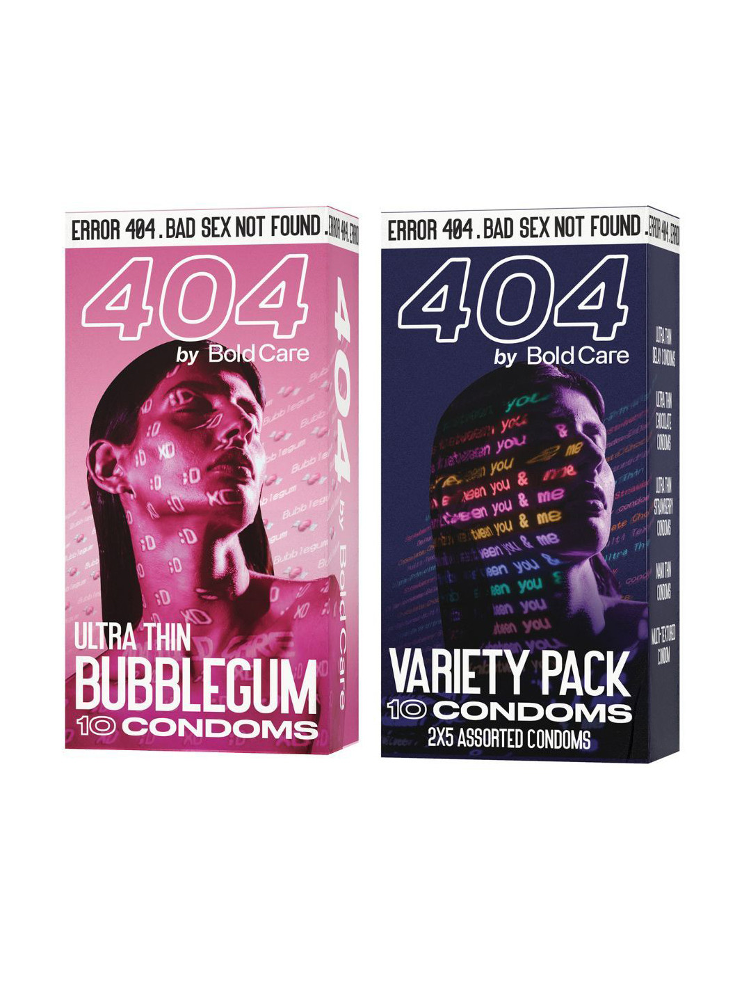 Bold Care Set Of 2 Ultra Thin Bubblegum & Variety Condoms - 10 Pcs Each