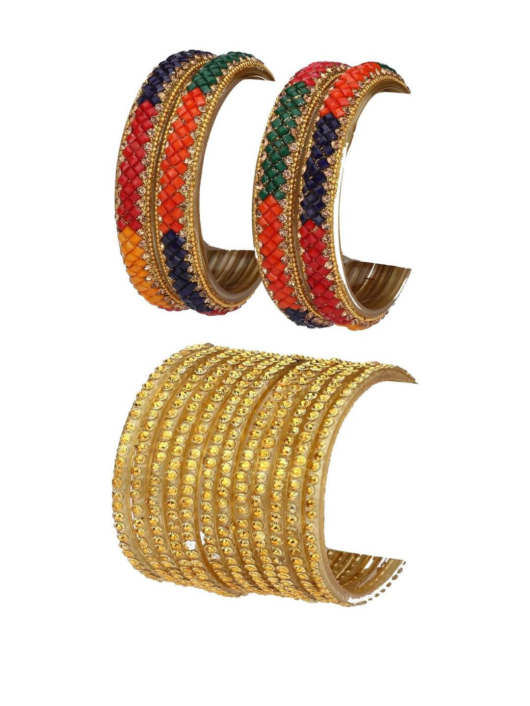 SOMIL Women Multi Colour And Gold Bangles Set
