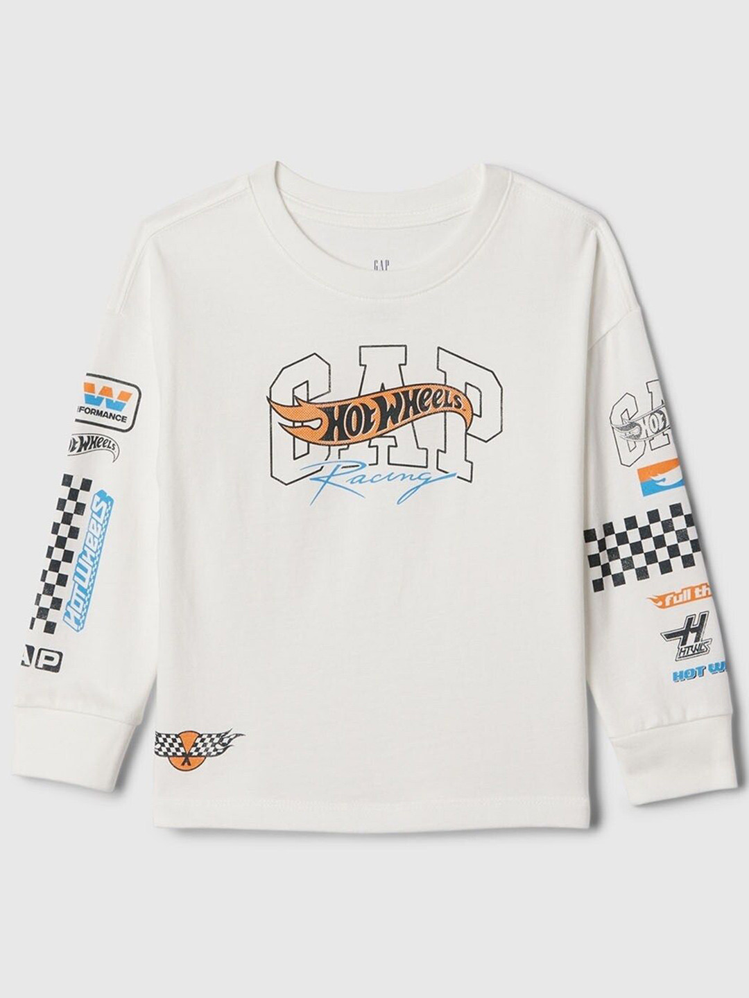 GAP Boys Hot Wheels Logo Printed Pure Cotton Crew-Neck T-Shirt