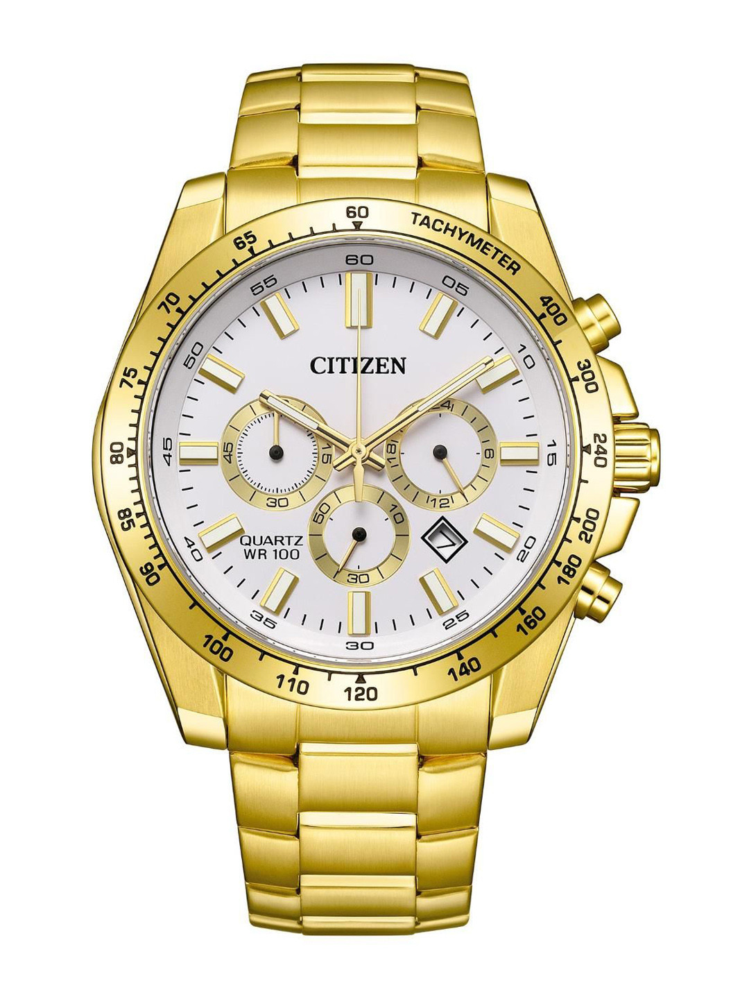 Citizen Men Brass Dial & Stainless Steel Straps Analogue Chronograph Watch AN8232-53A