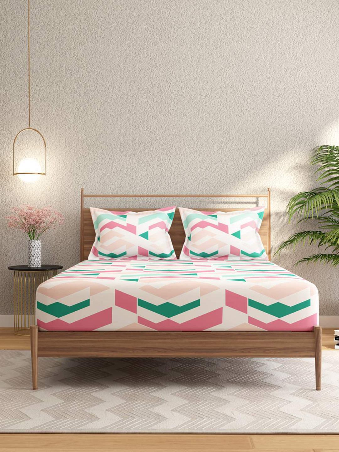 STELLAR HOME Aloha Pink Printed 180 GSM AC Room Double Bed Blanket With Pillow Covers
