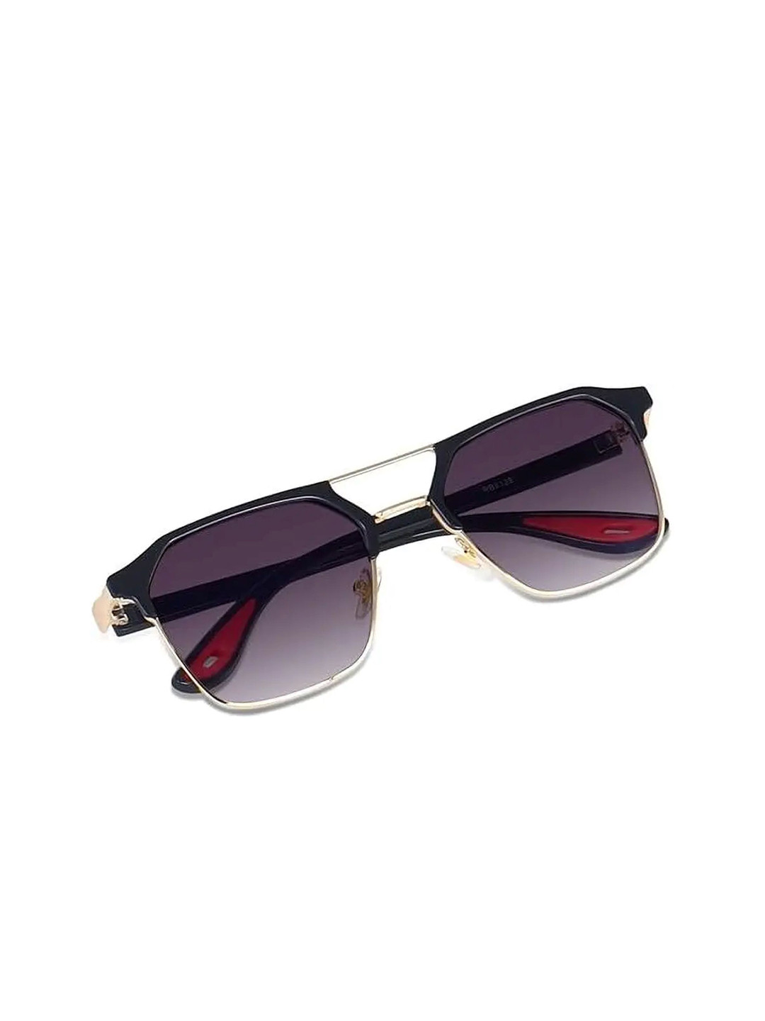 SpadeAces Men Half Rim UV Protected Lens Square Sunglasses SP Boss Clear Black