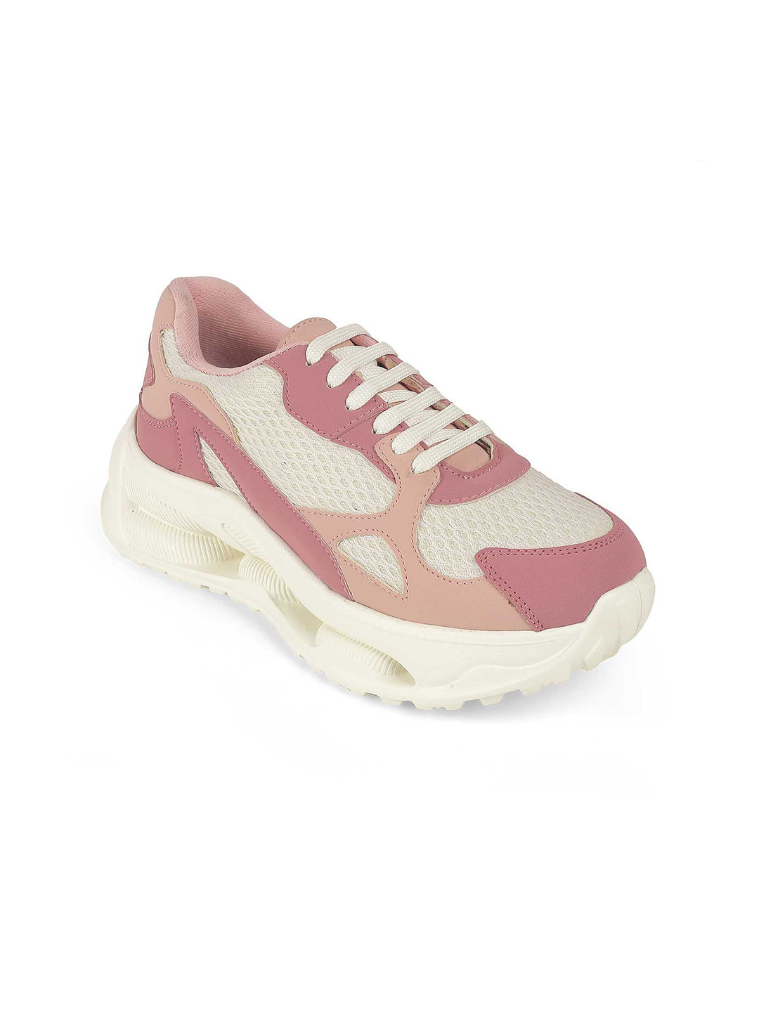 Tresmode 258-SEWD Women Colourblocked Leather Lace-Up Sneakers