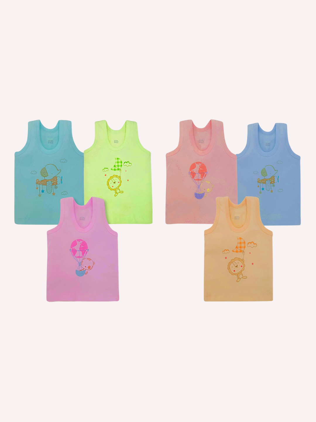 NEW TRINATH HOSIERY Kids Pack Of 6 Printed Cotton T-Shirts