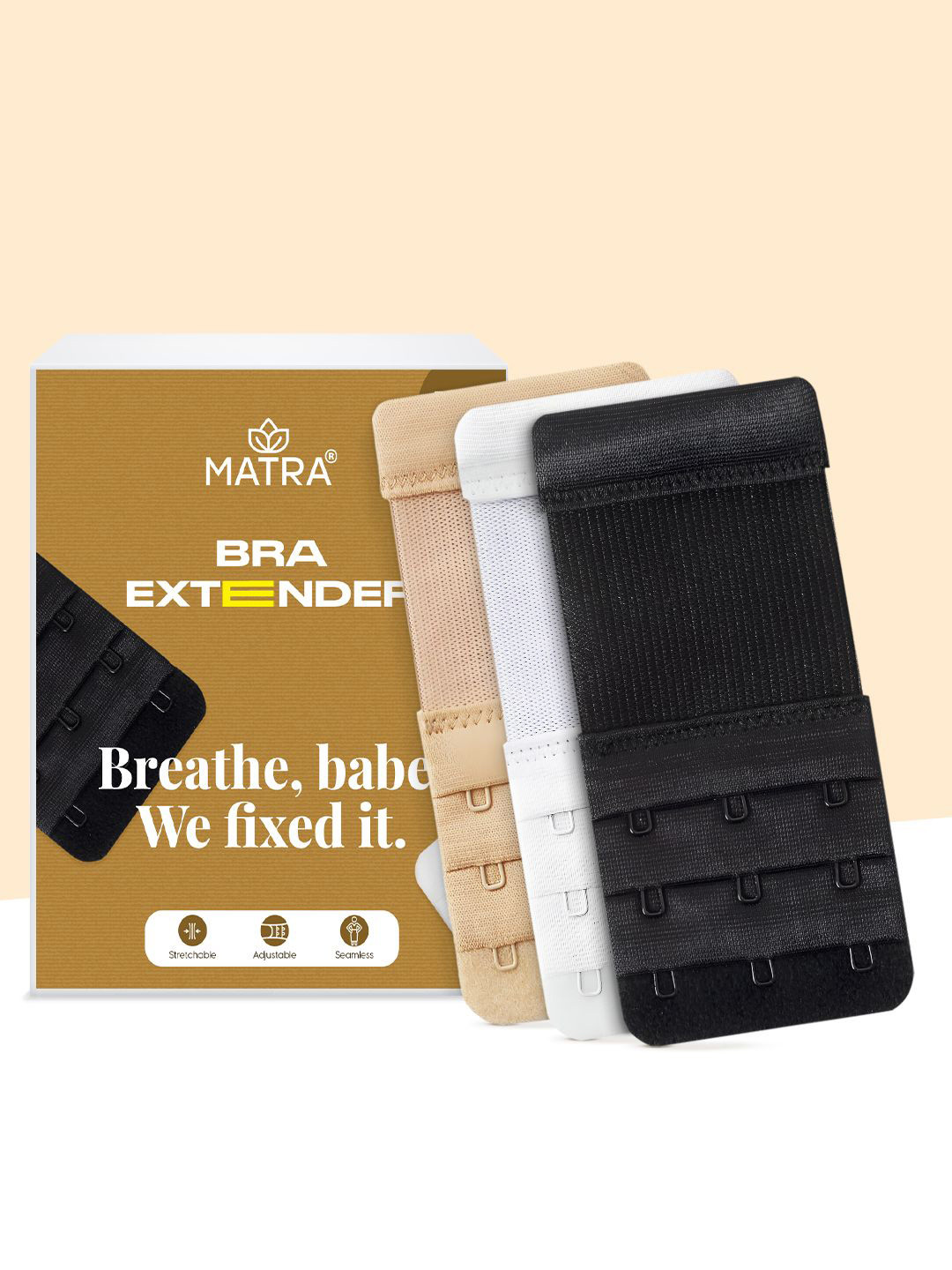 MATRA Women Pack of 3 All Day Comfort Bra Straps and Extenders Lingerie accessories