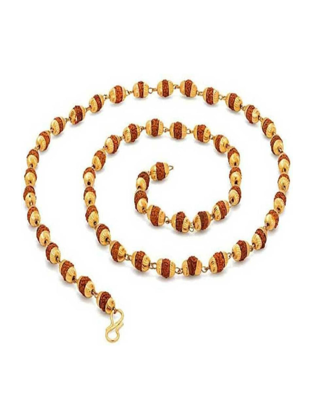 Lootnixx Unisex Gold-Plated Rudraksh Beaded Chain