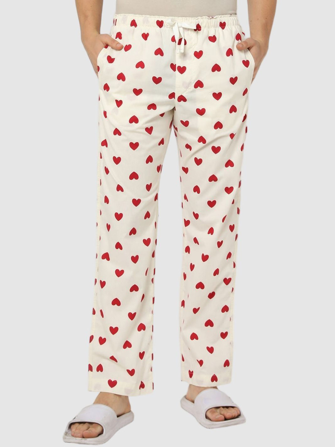 GAP Men Heart Printed Pure Cotton Slim-Fit Lounge Pants