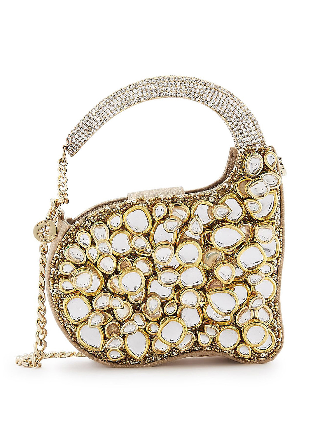 Anaar Allure Annette Embellished Wrist Loop Box Clutch