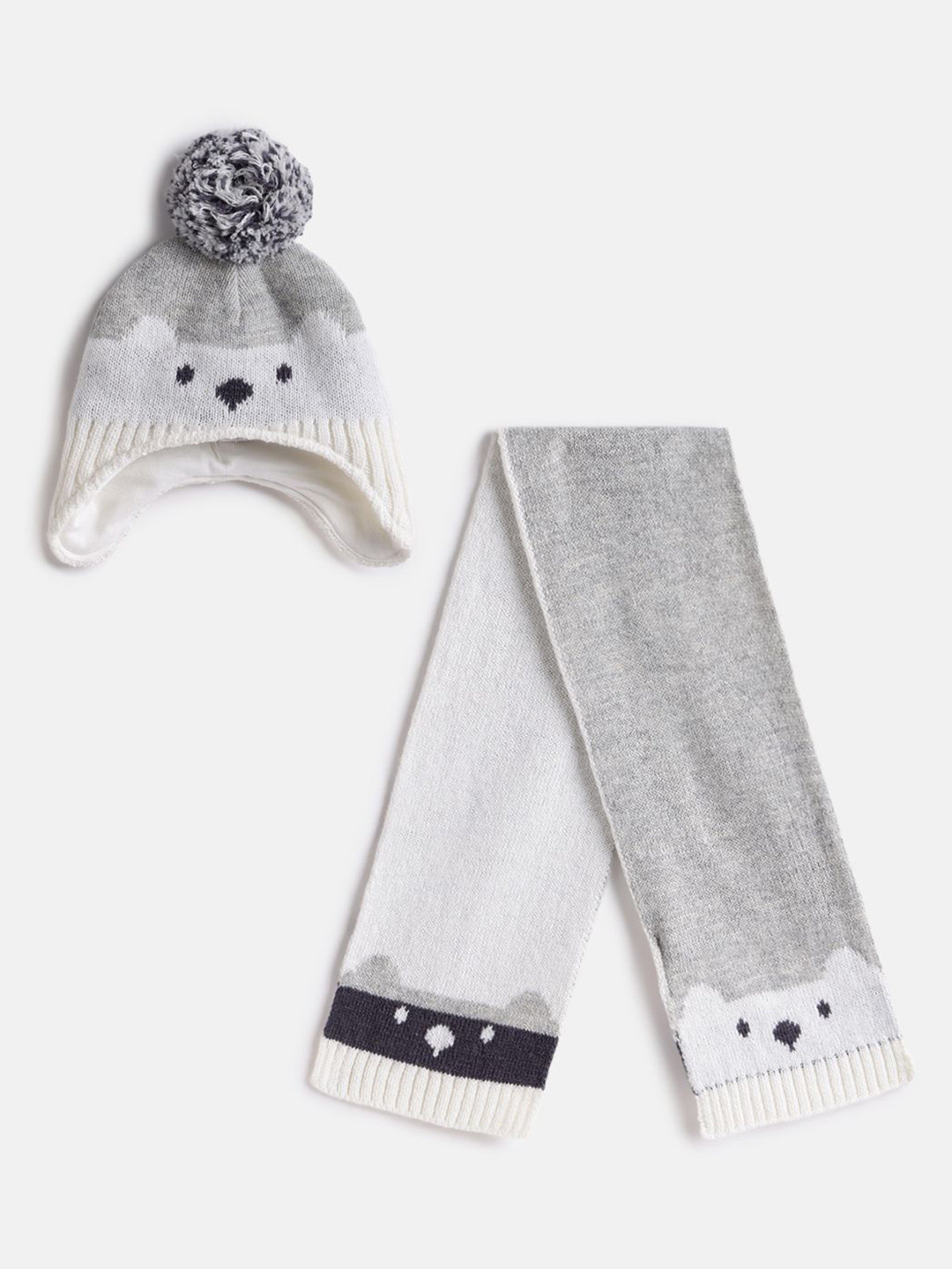 Chicco Boys Colourblocked Beanie Cap with Scarf
