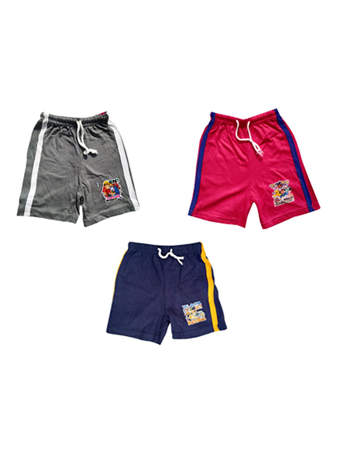 NEW TRINATH HOSIERY Boys Pack Of 3 Regular Fit Printed Pokemon Shorts