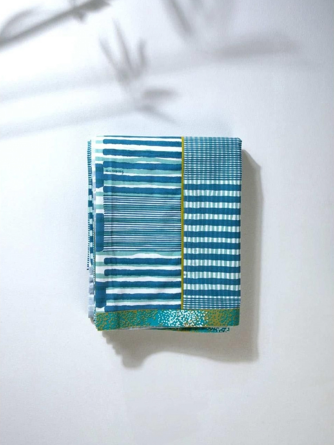 FREEDOM TREE Salaka Blue & White Printed Pure Cotton Double Bedcover