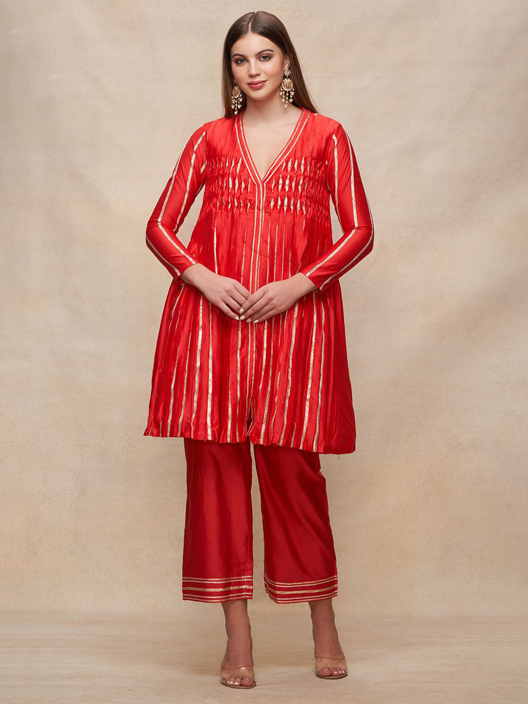 Gulabo by Abu Sandeep Women Striped A-Line Kurta