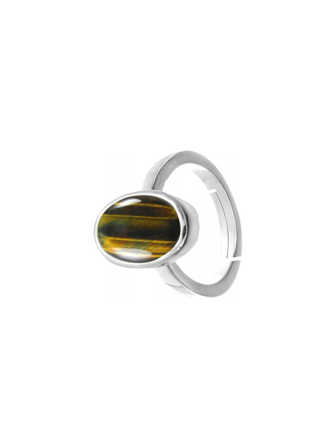 GenZcomplex Silver-Plated Chopra Stone Studded Finger Ring