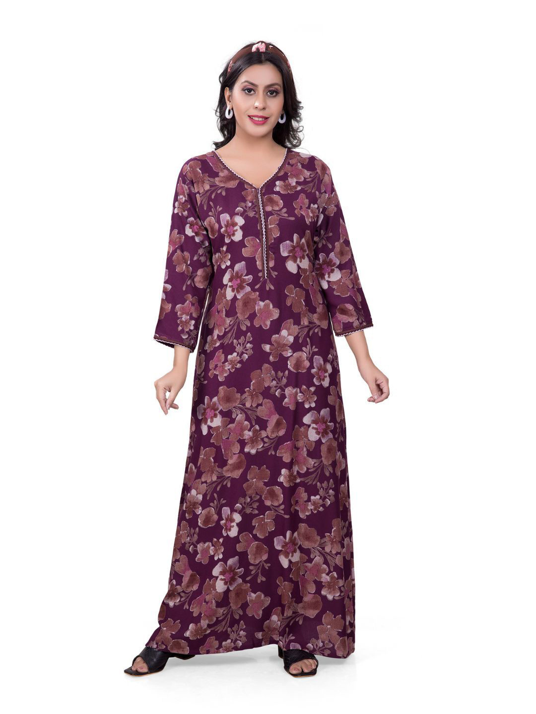 NIGHTSHADES Women Printed Maxi Nightdress