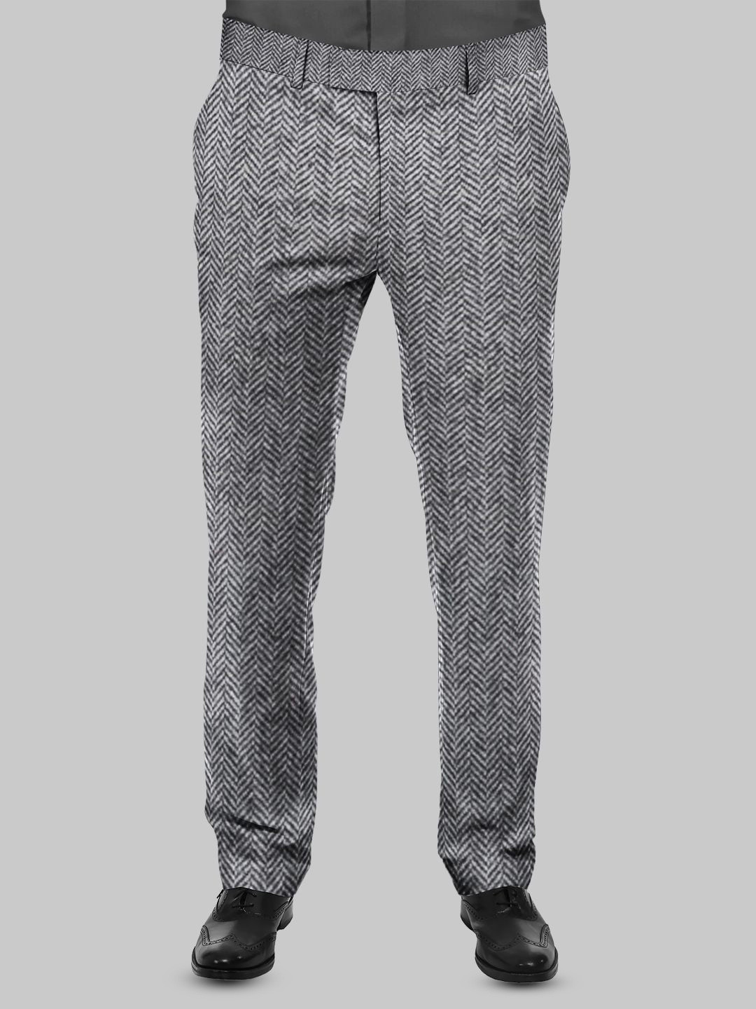 Bigreams Unstitched Wool Herringbone Trouser Fabric