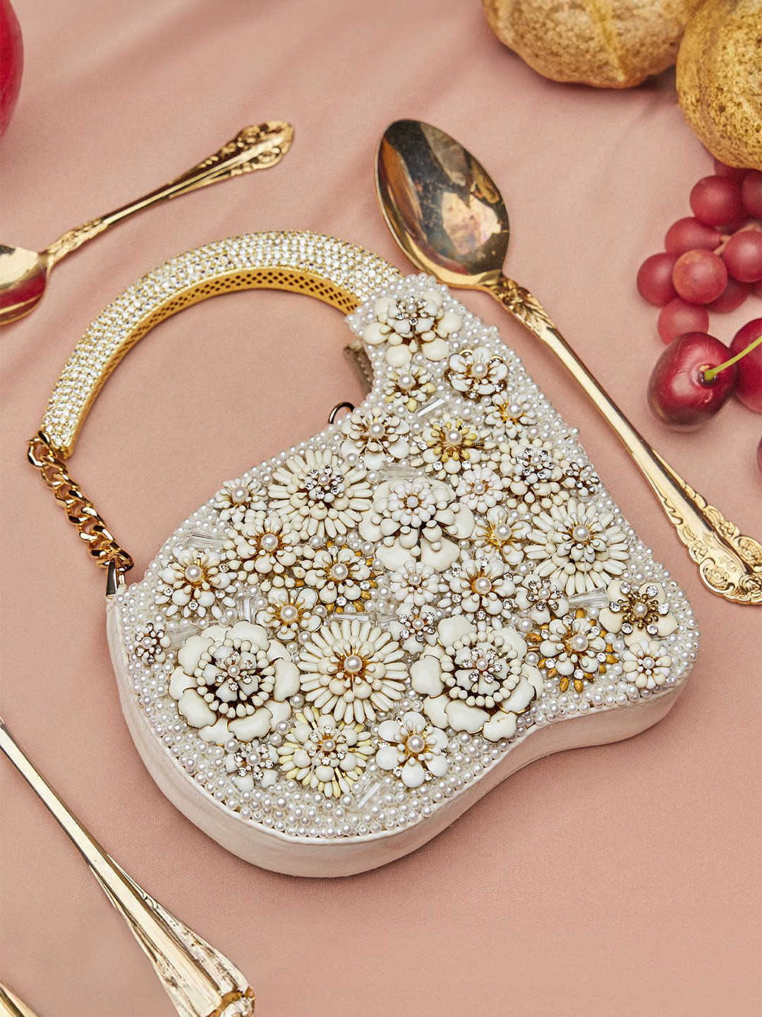 Anaar Swan Annette Embellished Box Clutch