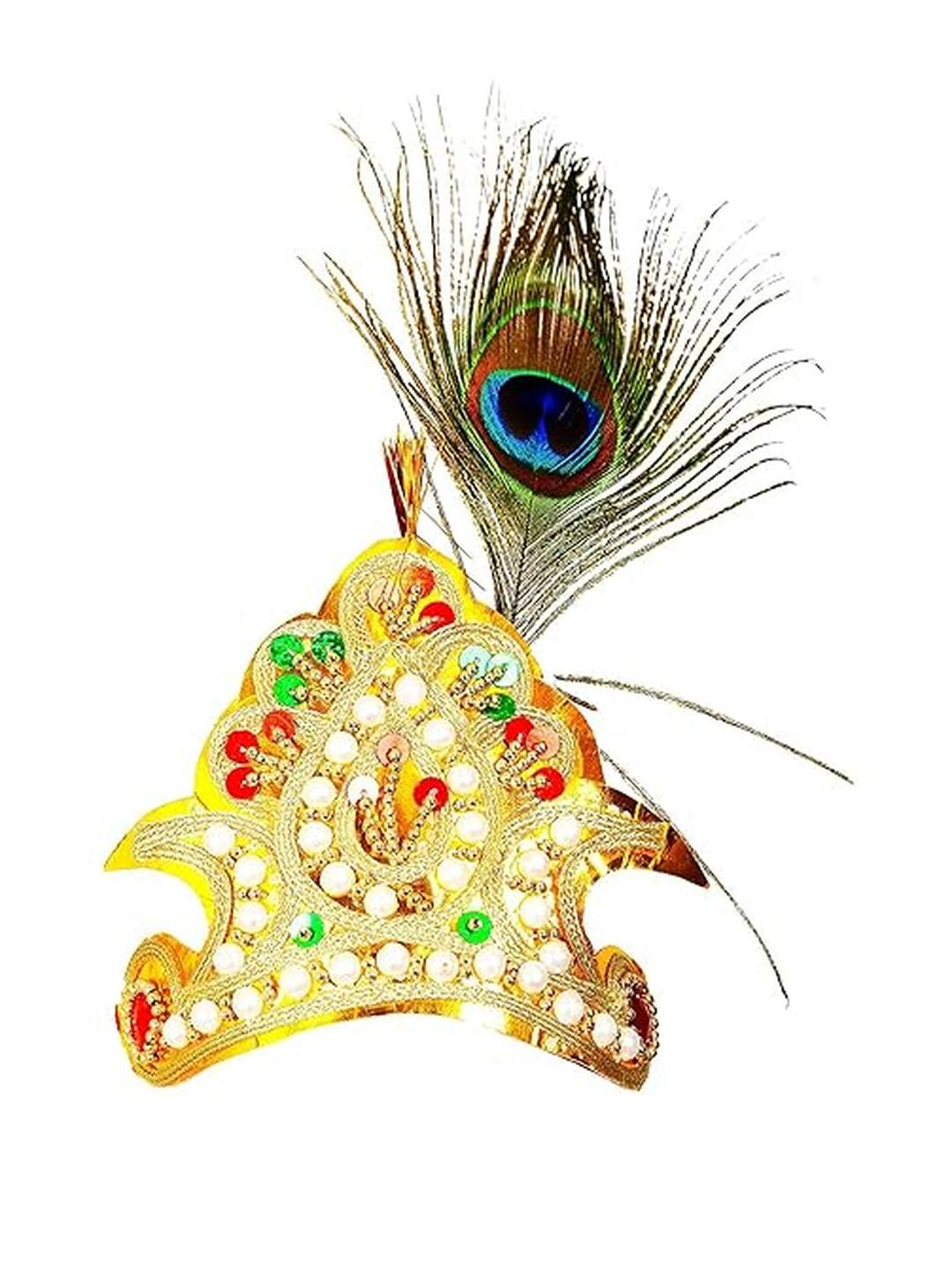 SHRI VALLABH Boys Krishna Dress With Jwellery