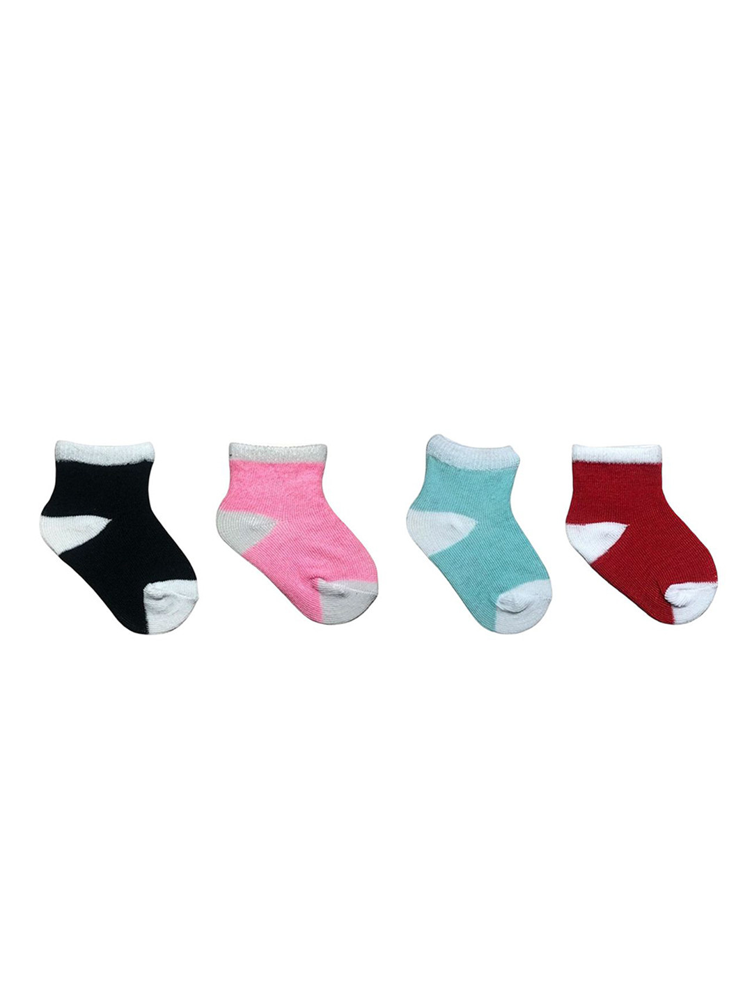 MOMISY Infants Pack Of 4 Cotton Anti-Allergenic Ankle-Length Socks
