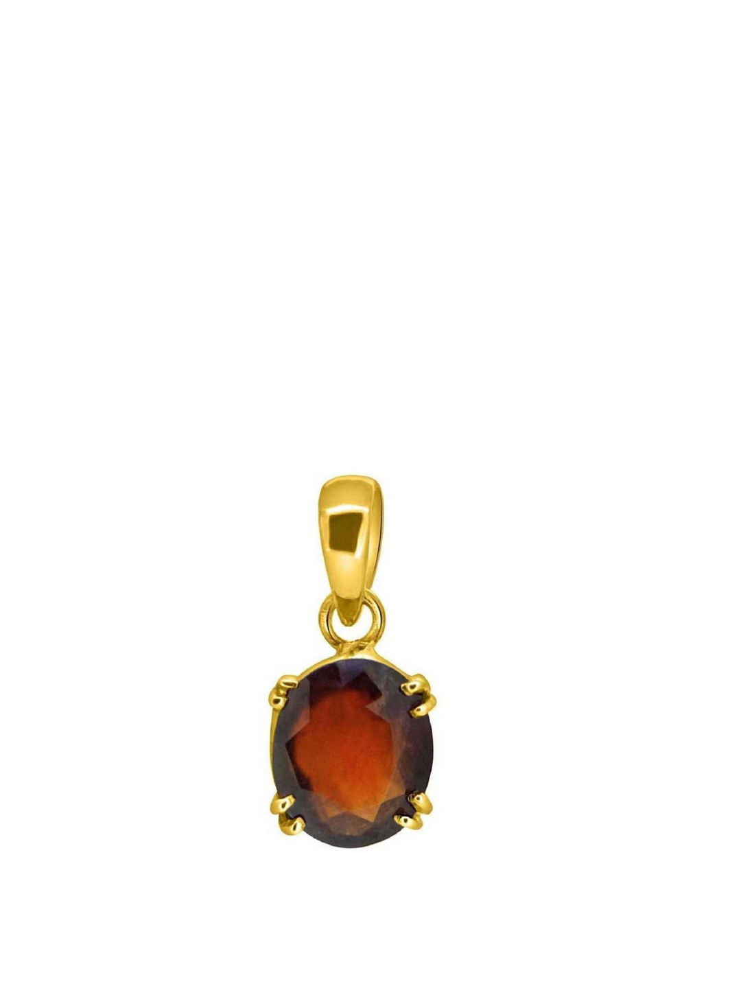 GenZcomplex Gold-Plated Oval Garnet Studded Pendants