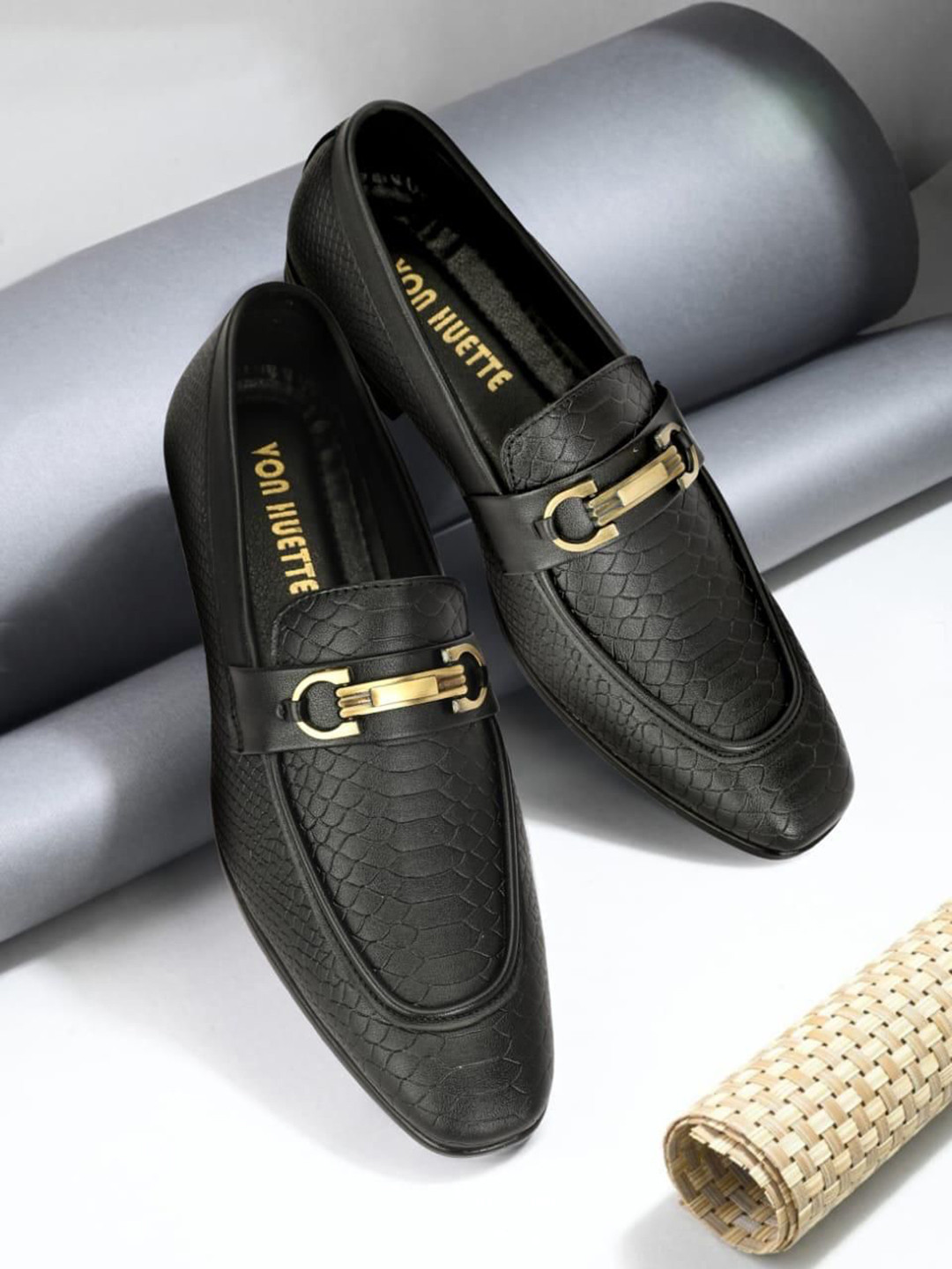 Arber Kenton Men Embossed Formal Slip-Ons