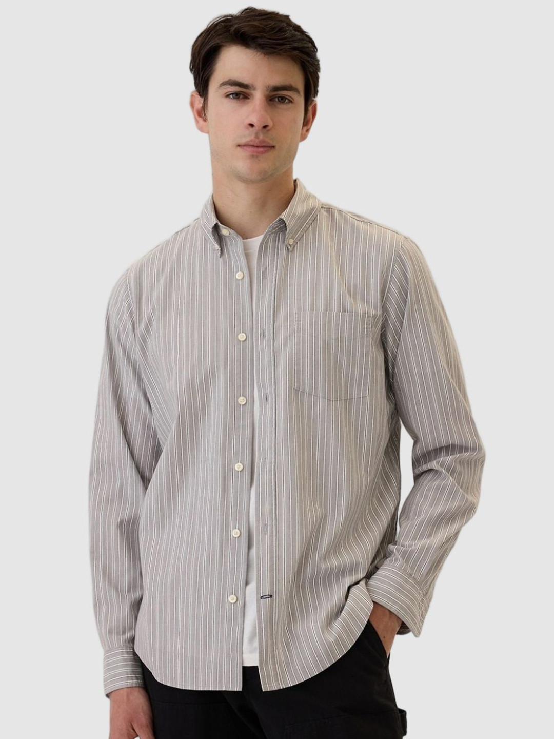 GAP Classic Striped Full Sleeve Poplin Shirt