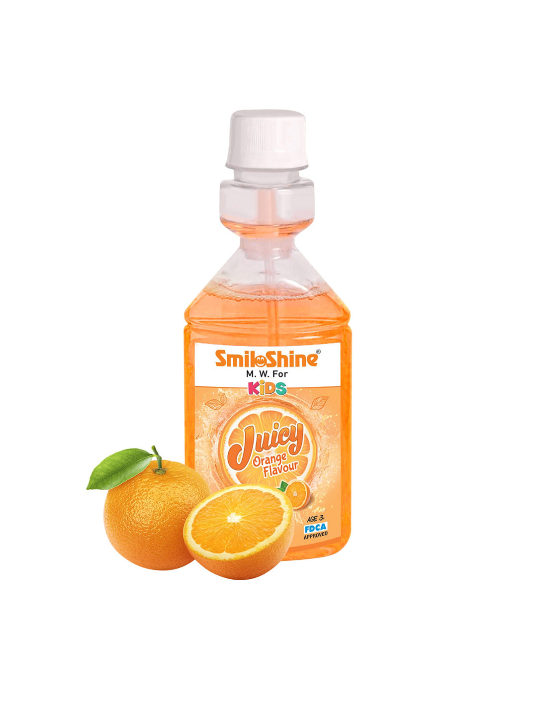 SmiloShine Kids Juicy Mouthwash- 150 ml- Orange Flavour