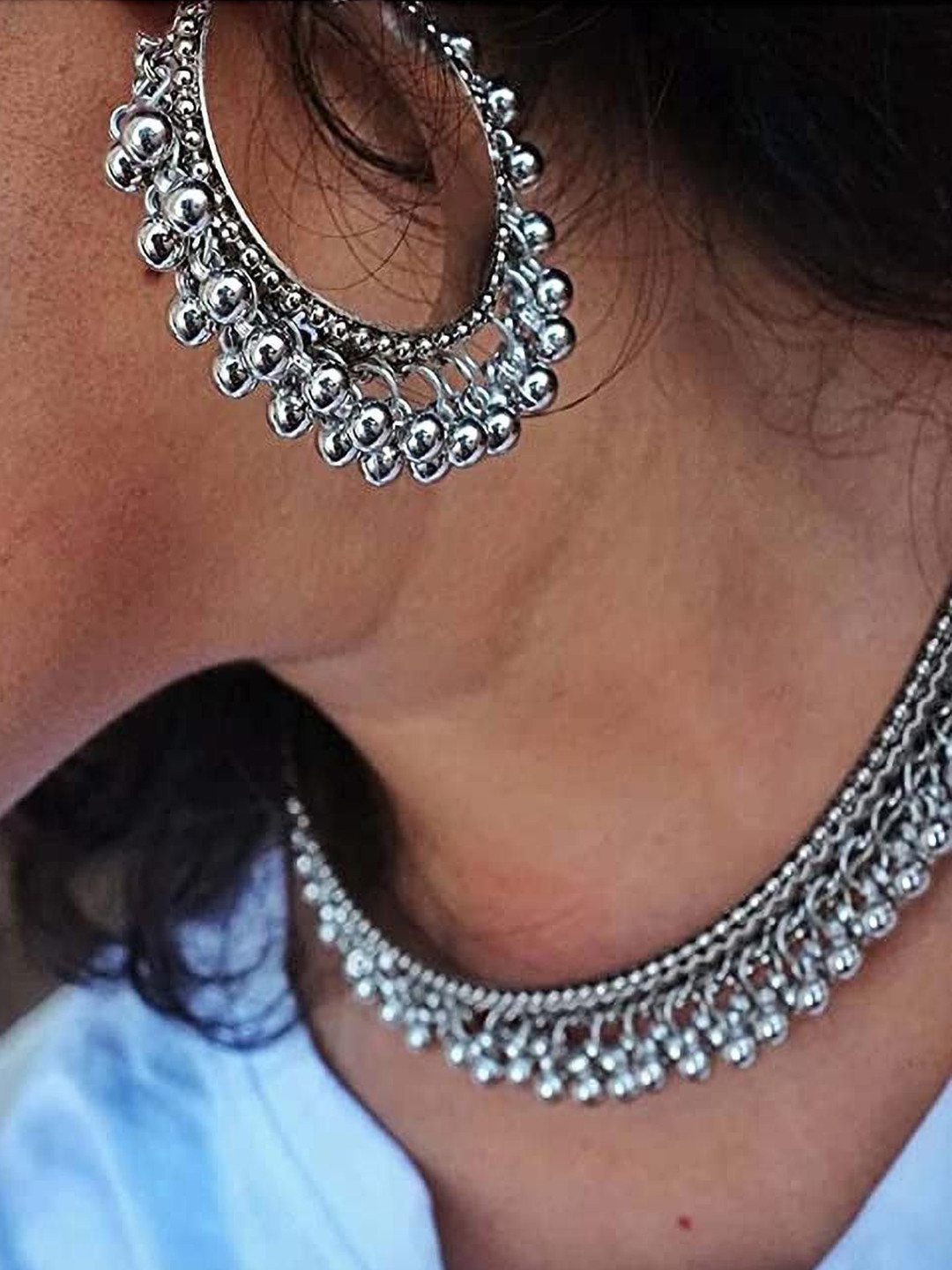 PUJVI Choker beaded Jewellery Set