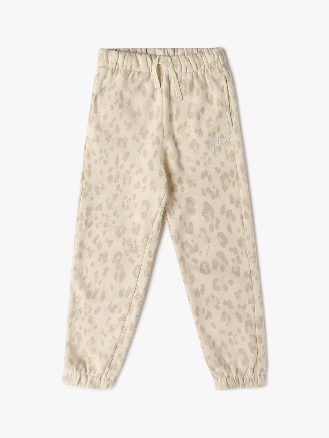 GAP Girls Leopard Printed Pure Cotton Relaxed Fit Joggers