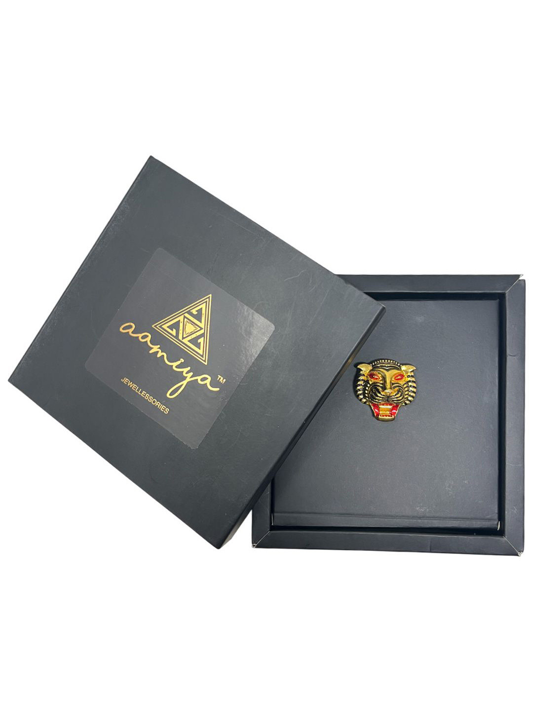 AAMIYA CREATIONS Men Roaring Tiger Rajput Statement Brooch