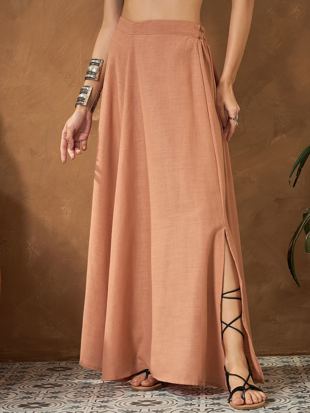 InWeave A-Line Maxi Skirt With Side Slit