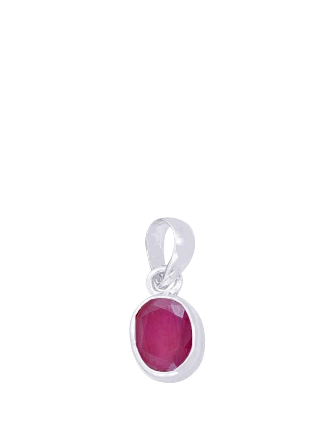 GenZcomplex Silver-Plated Ruby Pendant