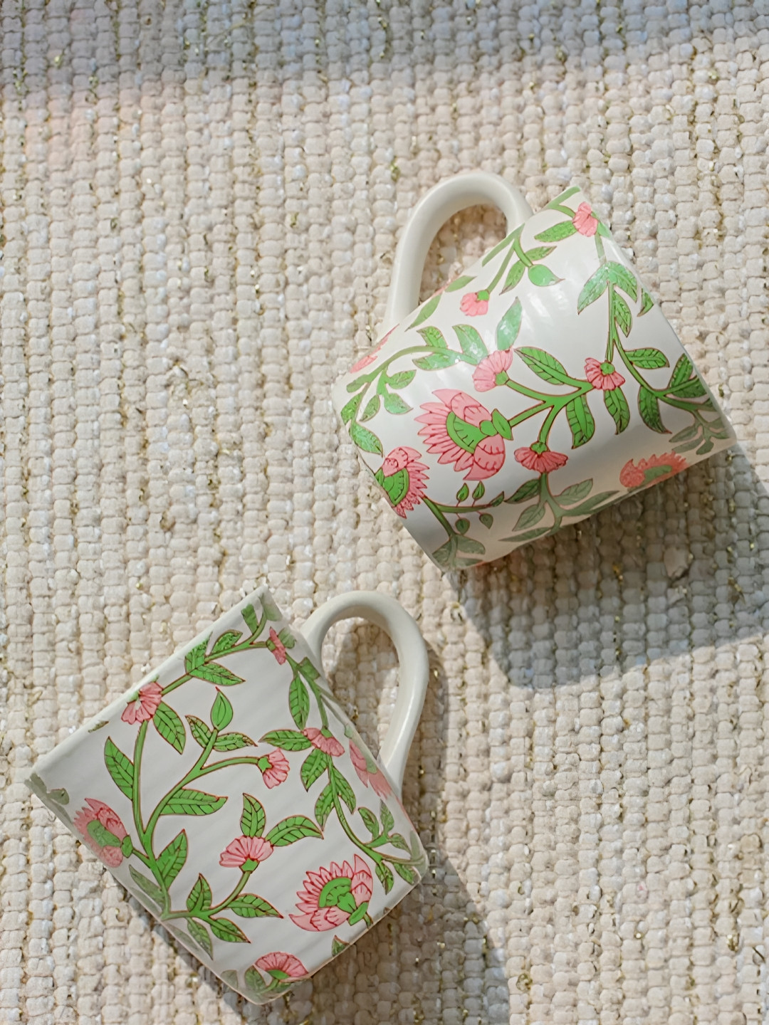 Posh Pitara Set Of 2 Green Ceramic Core Mugs