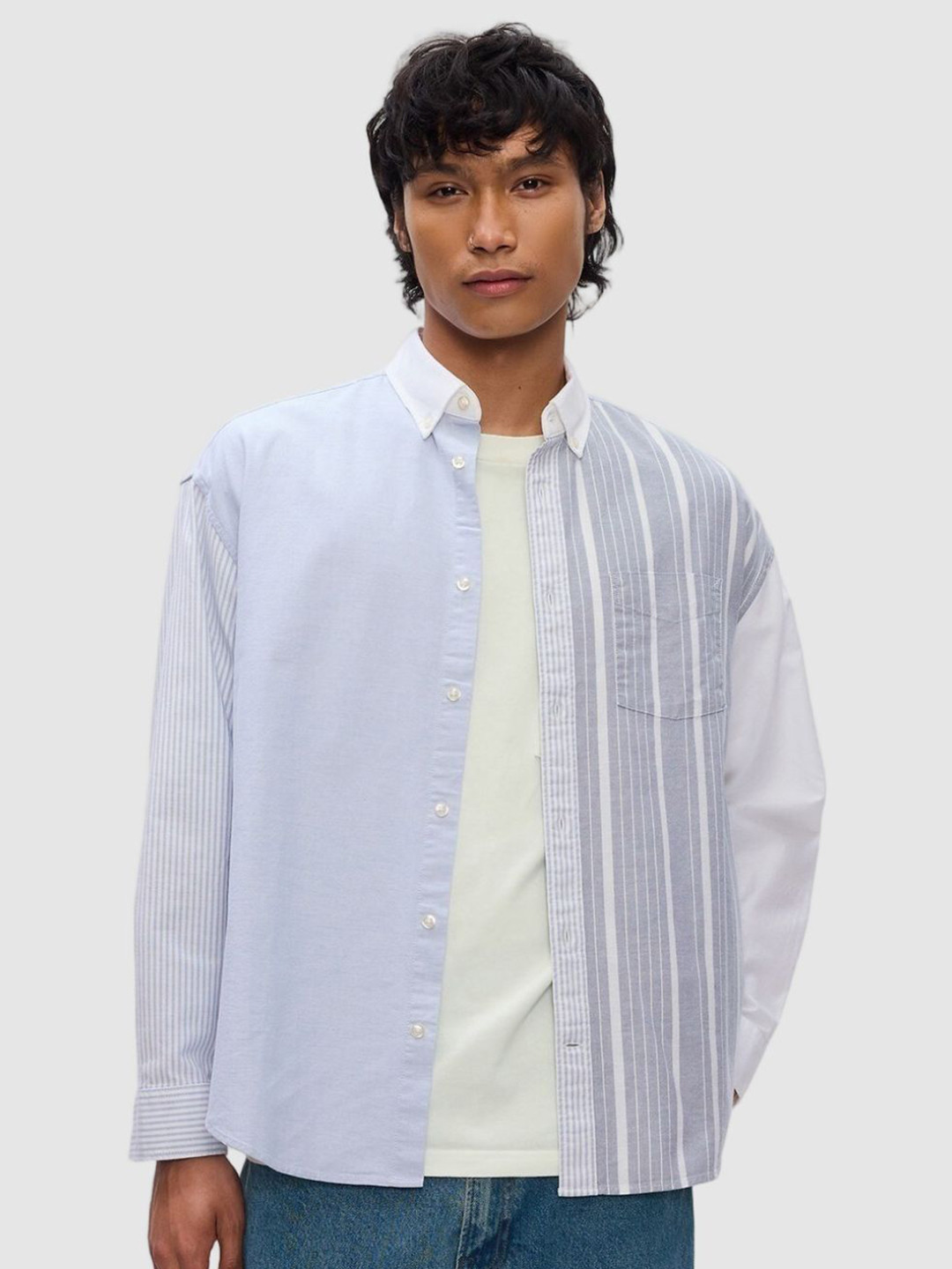 GAP Classic Button Down Collar Stripes Big Shirt