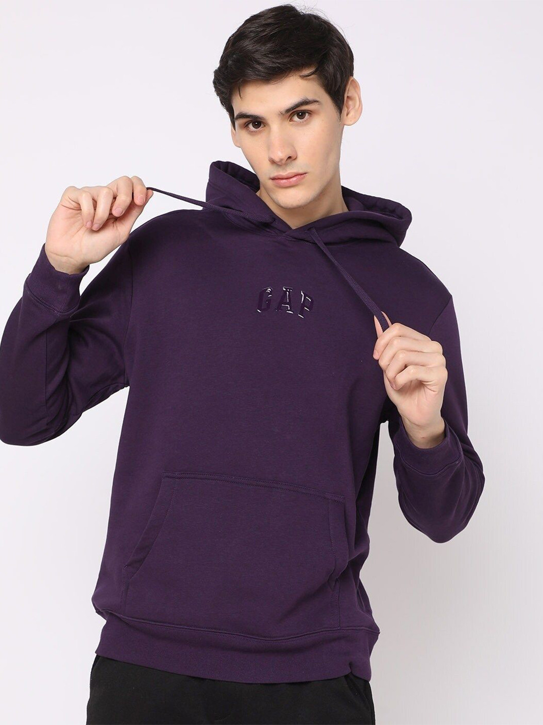 GAP Men Printed Pure Cotton Hooded Sweatshirts