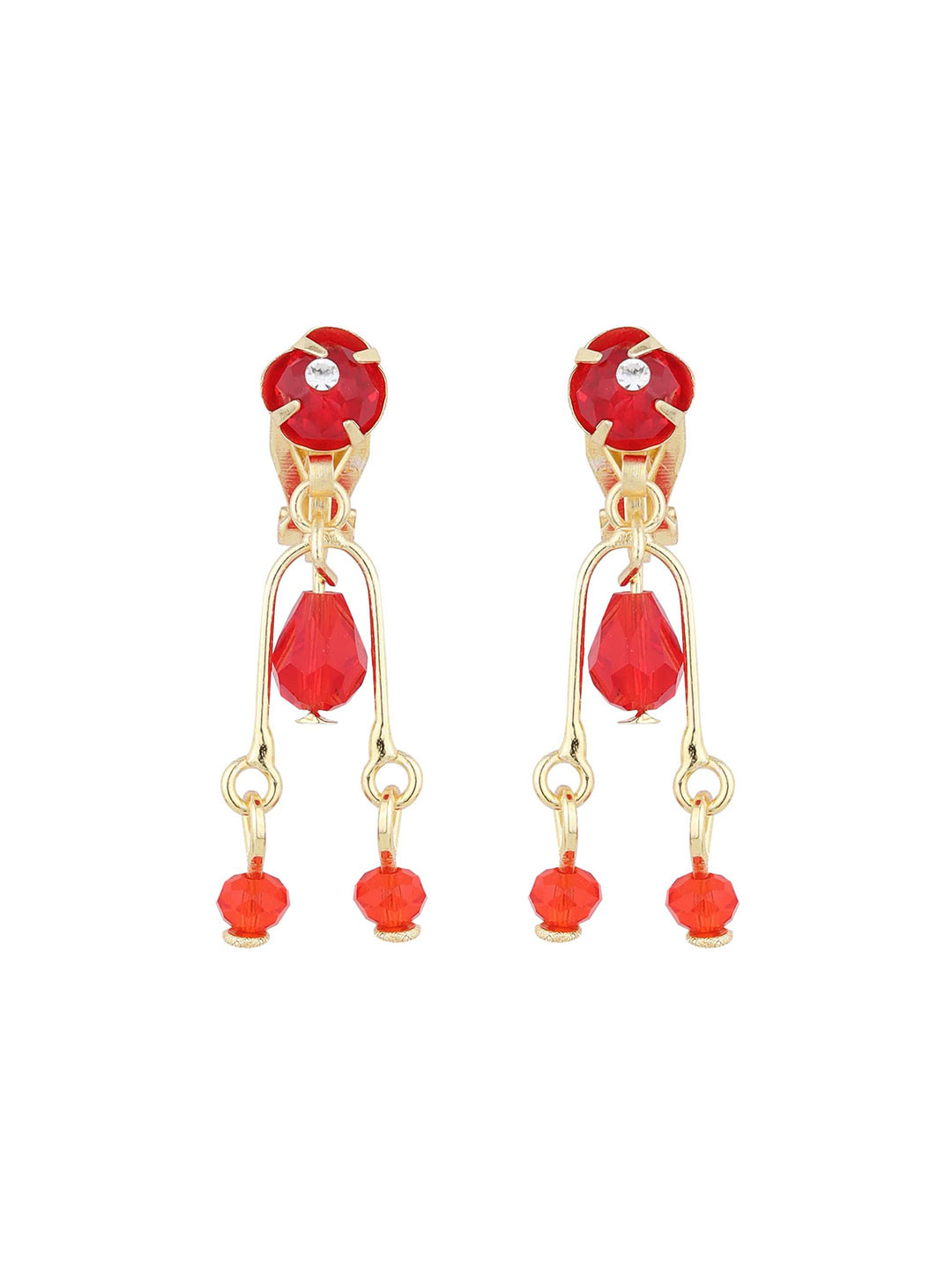 FirstBlush American Diamond Studded Contemporary Drop Earrings