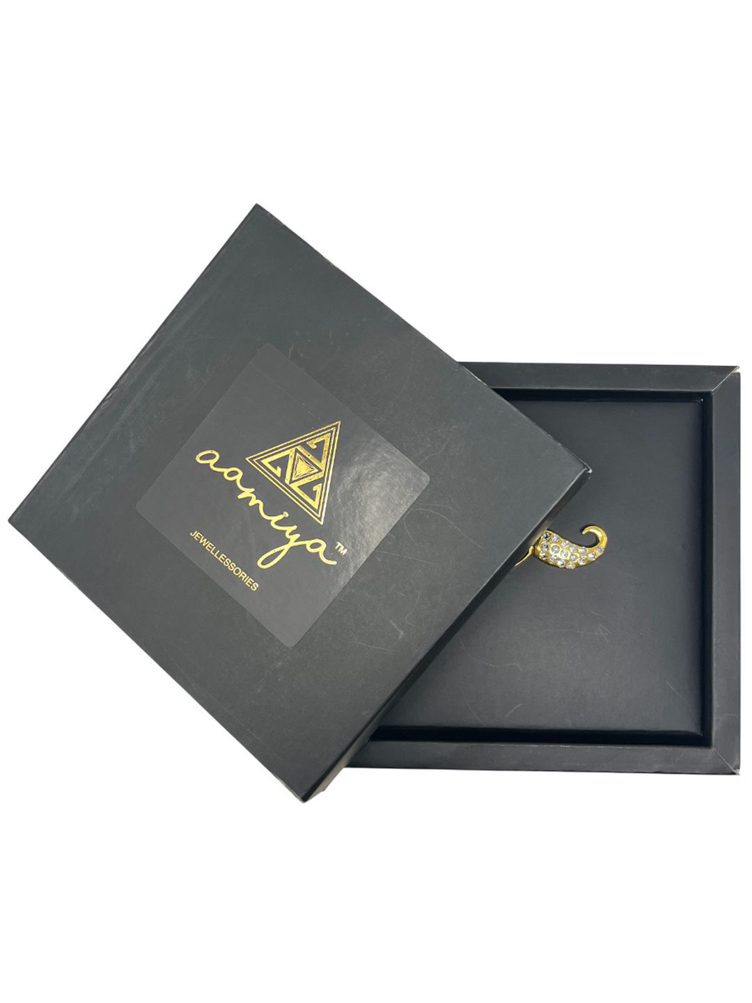 AAMIYA CREATIONS Men American Diamond Studded Moustache Statement Brooch