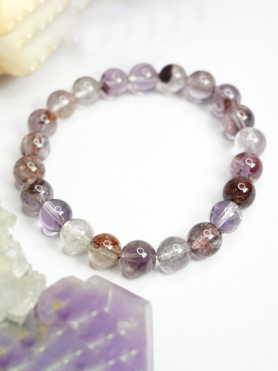 Love Rocks Auralite Natural Stone Beads Bracelet