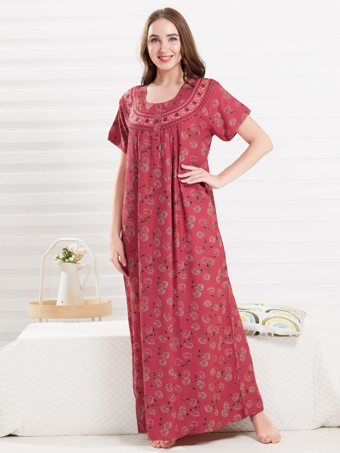 NIGHTSHADES Floral Print Maxi Nightdress