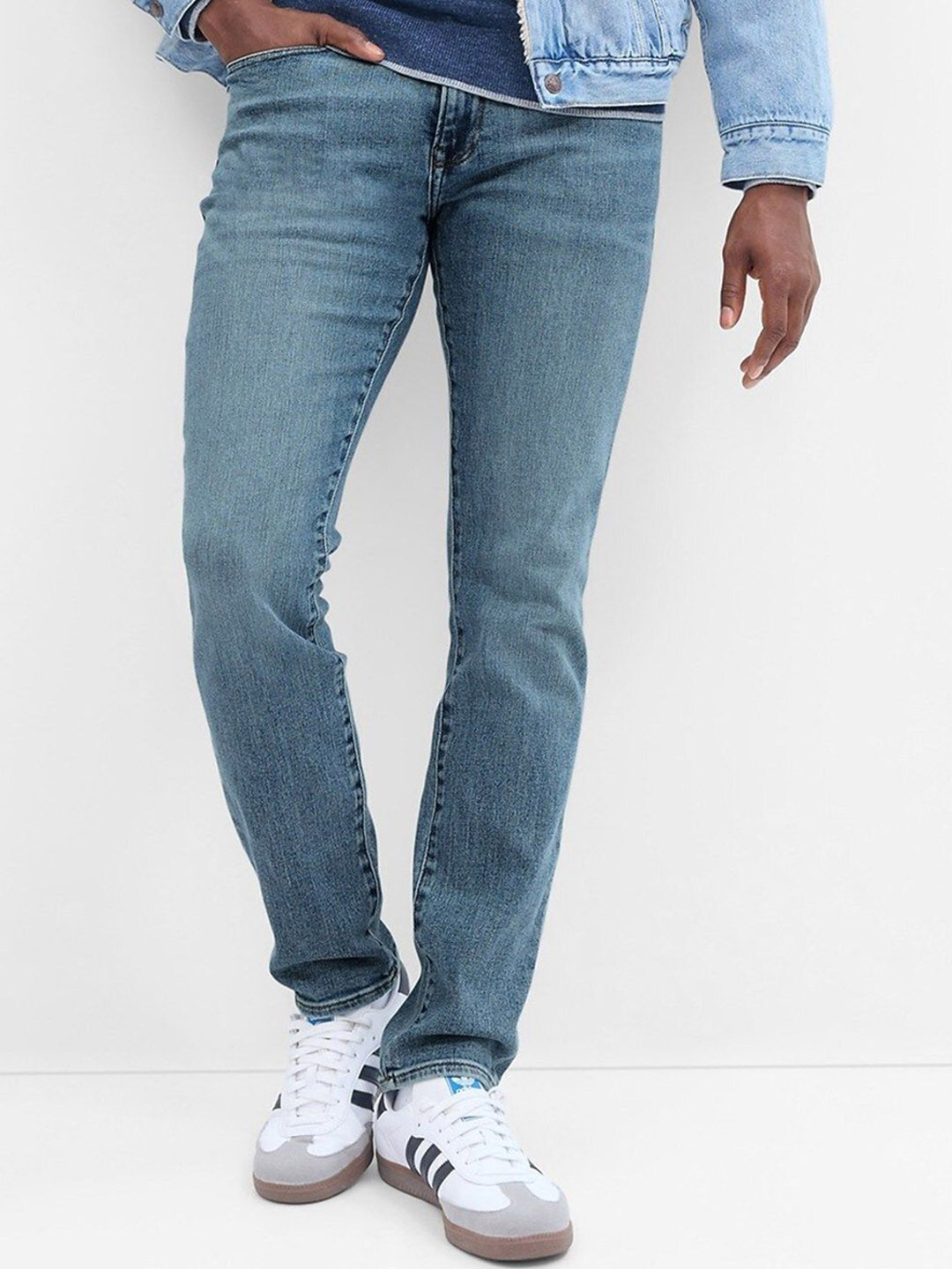 GAP Men Mid-Wash Skinny Fit Mid Rise Light Fade Stretchable Jeans