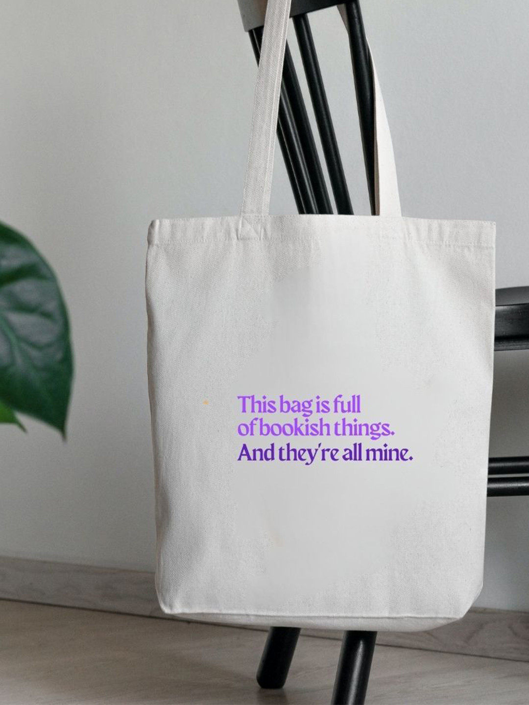 Toteaa - Carry your Charm Typography Printed Oversized Cotton Canvas Shopper Tote Bag