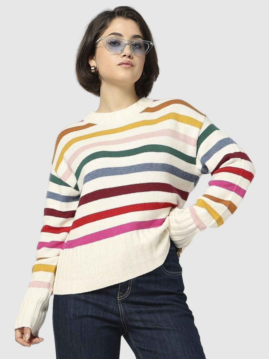 GAP Women Striped Pullover Sweater