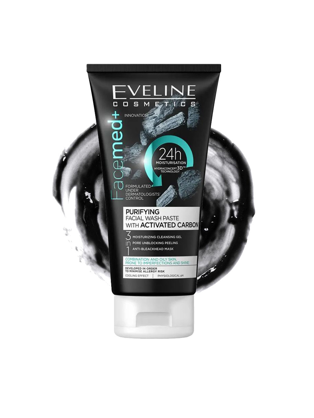 Eveline Cosmetics Facemed+ Purifying Facial Wash Paste With Activated Carbon -  150 ml
