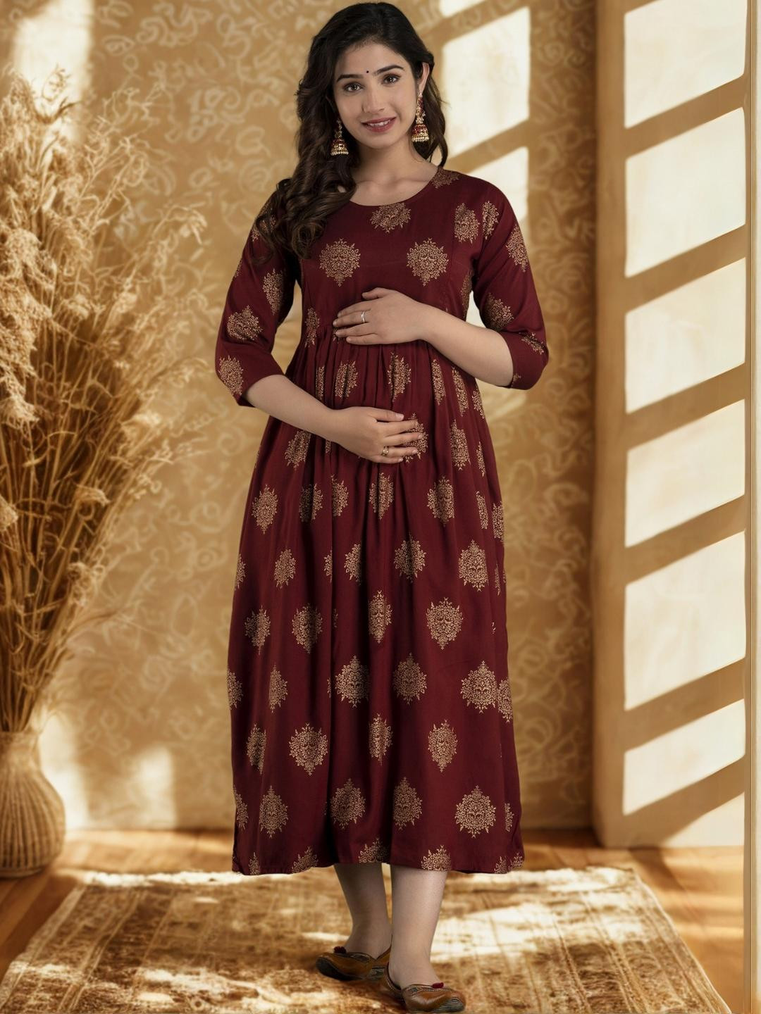 Vaidiki Women Plus Size Maternity Dress